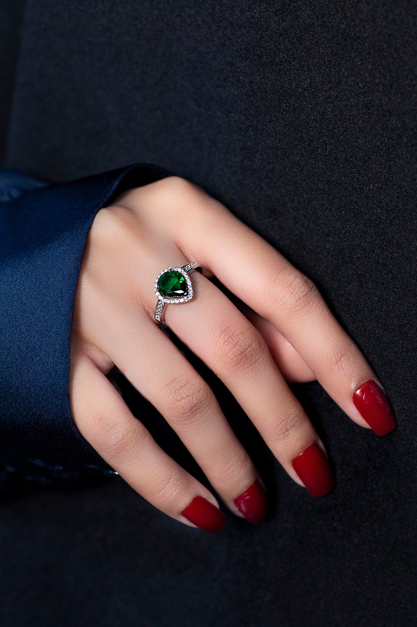 Emerald Halo Ring