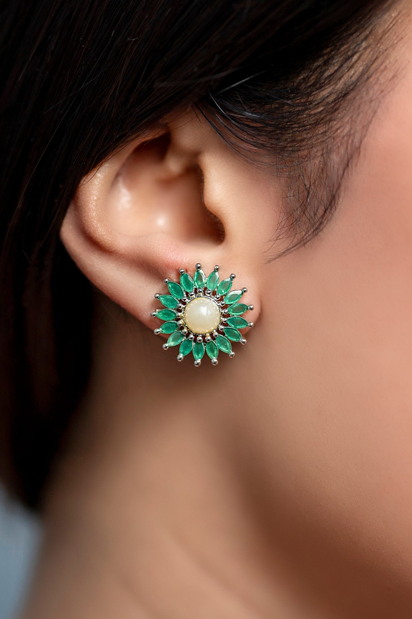 Emerald Bloom Studs