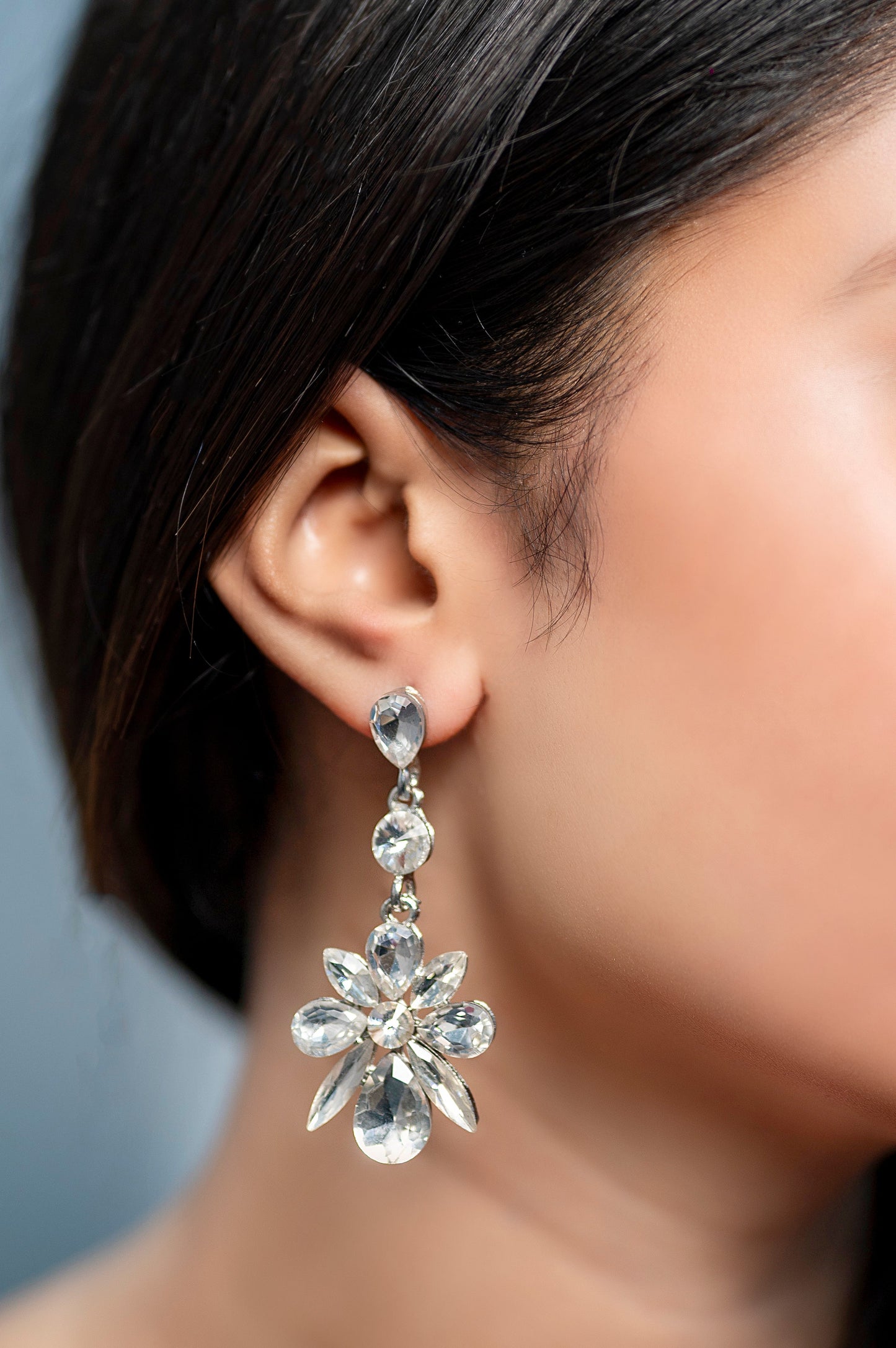 Crystal Blossom Drop Earrings
