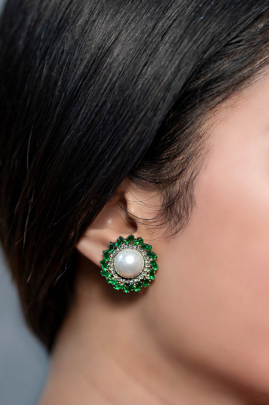 Emerald Pearl Earrings